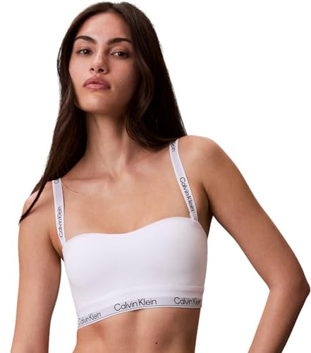 Calvin Klein Donna Bralette Lightly Lined a Fascia, Bianco (White), S