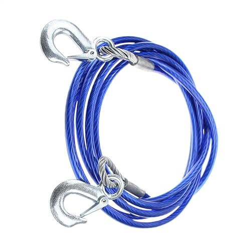 Cavo di traino ad alte prestazioni, fune in acciaio con gancio - Filo di traino multifunzione per veicoli | Facile installazione, alta resistenza alla trazione, struttura compatta per camion, wrecker