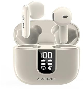 ZIPFORCE True Wireless -örontalare, Bluetooth 5.3, 4 mics, ENC, touch, 40h speltid, IPX6, lätta TWS