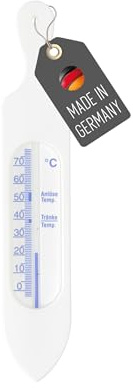 Lantelme Badethermometer Farbe Weiss mit Temperaturanzeige mit Richtangaben | Analog Kinder Baby Bade Thermometer für Zuverlässige Wassertemperaturanzeige in Badewanne für Badewasser (Weiß)