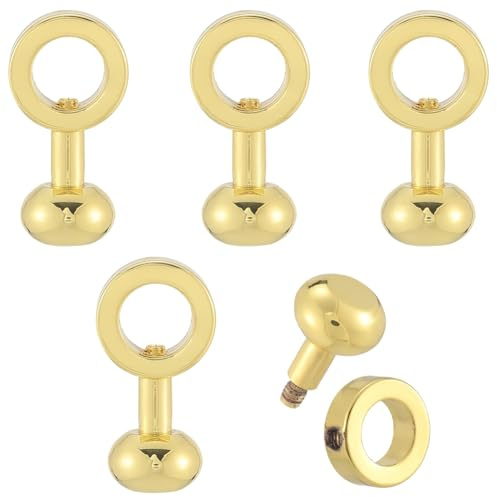 SOFPLATE 1 boîte de 5 pièces de Tirettes de Fermeture Éclair Dorées de Remplacement Boucle D'Insertion de Fermeture Éclair Connecteurs de Sangle en Métal Mini Clip en Cuivre Accessoires pour Bricolage