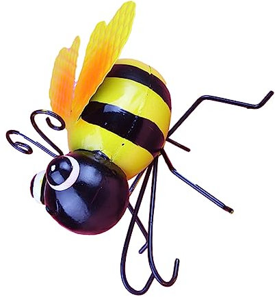 Happyyami Bienen Skulptur Garten Deko Wetterfeste Bienen für Außenbereich Rustikale Metall Dekoration für Garten und Terrasse Gartenstecker Deko