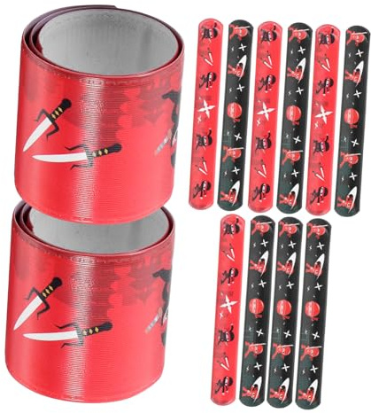HEMOTON Ninja Klatscharmbänder with Kreativem Design 12 Stück aus Pvc and Modischer Dekoration in Verschiedenen Farben Tragbare Kinder Partyspielzeuge