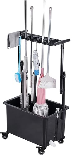 Soporte para Escoba y trapeador, Suministros de Limpieza para el hogar, Cubo para trapeador, Organizador de Herramientas