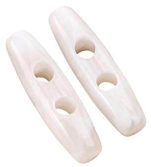 WANYI 100 Stück Knöpfe Knebelknöpfe aus Acryl Hornknöpfe 39mm+31mm Große Knebelknöpfe Doppelloch Oval Mantellknöpfe Olivenförmige Knöpfe für Strickjacke, Mantel, Jacke Nähen, DIY Handwerk(Weiß 02)