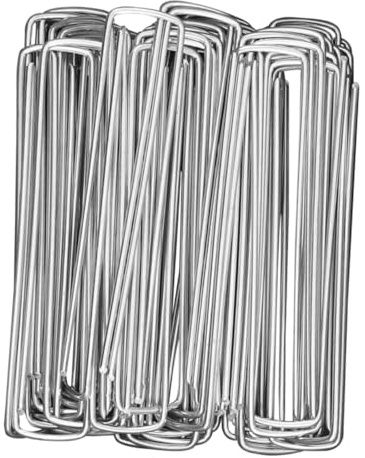Gatuida 30 pièces Piquets de Jardin Fil Galvanisé pour Fixation Toile Paillage Gazon Artificiel et Camping Agrafes Paysagères Robustes pour Maintien Sol et Protection Pelouse