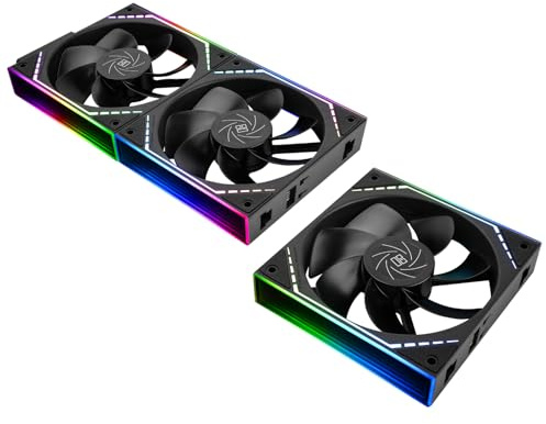 TR-Thermalright TL-M12QR X3 120mm CPU PWM Ventilateur - Jonction Sans Fil, 1500 tr/min Refroidissement Silencieux, Ventilateur CPU Inverse Pack de 3 - Effet Lumineux Miroir Infini ARGB