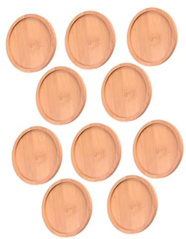 SUPVOX 10pezzi Sottovaso Piccolo per Piante Sottovaso in bambù per Fiori Vassoio Raccogli Gocce bambù Riutilizzabile per Fioriera Vassoio Rondò per Vasi da Giardino