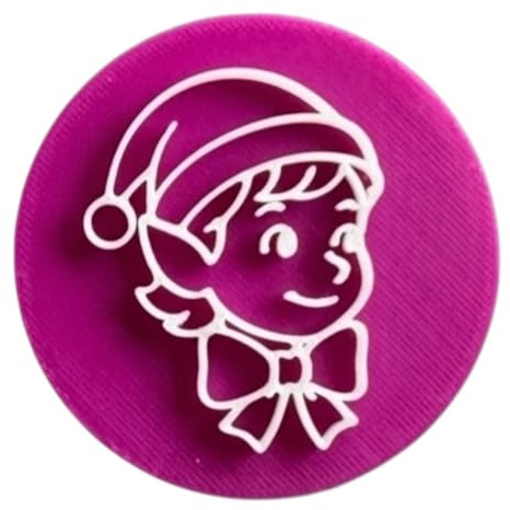 'Elf' Embosser Stamp for Icing Fondant Cupcake Cake Decoration Frosting Sugar Paste Cookie Baking 6 cm Diameter