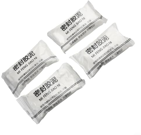 Gdfnmogo Mastic d'argile de ciment d'étanchéité pour trou mural pour réparation étanche des fissures et anti-fumée, résistant à la déformation à haute viscosité, blanc amélioré (4 pièces)