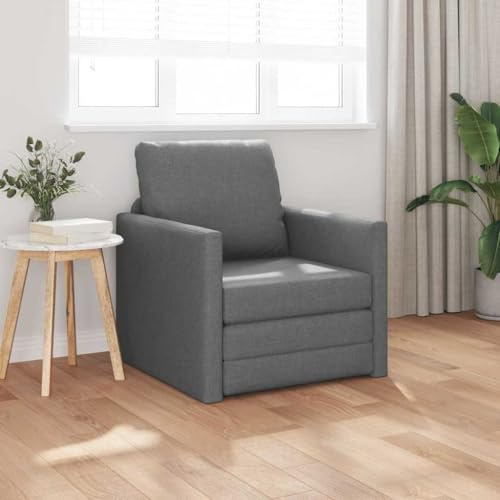 Tonture Bäddsoffa mörkgrå 74 x 77 x 81 cm, sammet velour, hopfällbar soffa med metallram, sovfåtölj för vuxna, utrymmesbesparande, bekväm gästsäng soffa