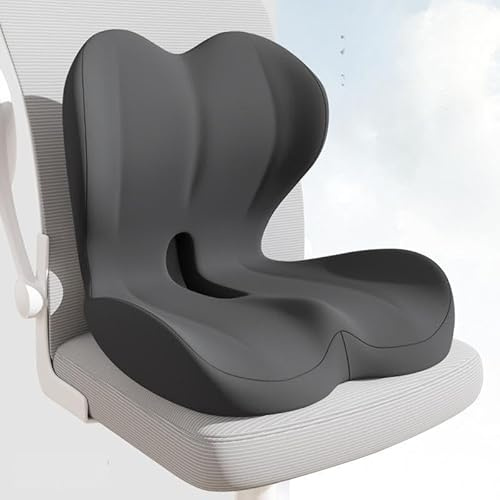 HoldOneLight ortopedisk sittdyna med ryggstöd [sidostöd och komfort] sittdyna för kontorsstol och bil – ergonomisk, sittdynor