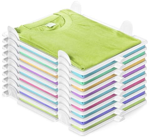 BoxLegend 8 Stück T-Shirt Organizer Stapelbar, Closet Organizer | Erwachsene und Kinder Kleiderschrank Organizers Stapelbar für T Shirt Hemden