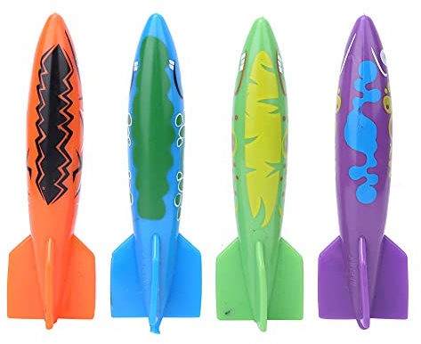 4 Uds. De Juguetes de Buceo de PVC para niños, Juguetes de natación para Chico, Juego para Entrenamiento en Piscina