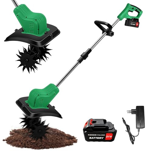 WingFly Motobineuse sans Fil avec 1 Batterie de 2,0 Ah, Moteur sans balais | 650 W motoculteur électrique, Vitesse 300 TR/Min, Profondeur de Travail 16 cm et Largeur de Travail 30 cm