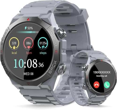 Soudorv Reloj Inteligente Hombre Mujer con Llamadas, 1.39 Militar Smartwatch con 110+ Modos Deportivos, Monitor de Ritmo Cardíaco y Sueño. Pulsera Actividad IP68 Impermeable para Android iOS