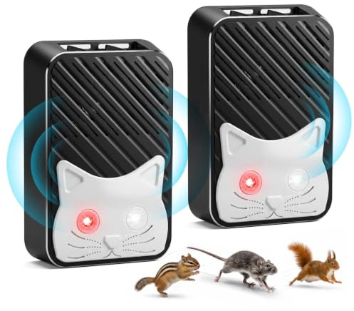 MYMULIKE Lot de 2 répulsifs anti-martres pour voiture avec ultrasons pour batterie de voiture 12 V