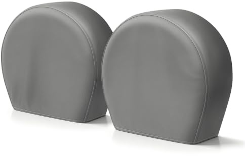 Explore Land Tire Covers 2 Pack - Tough Tire Wheel Protector for Truck, SUV, Trailer, Camper, RV - Universal Fits Tire Diameters 23-25.75 inches, Charcoal