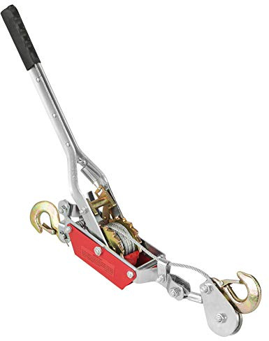Heavy Duty Power Puller, 2/4 Ton Wire Rope Ratchet Winch Tool Rope Puller Trailer Car Pull (2 Ton)
