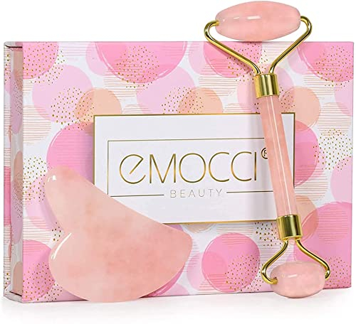 Rodillo De Jade Gua Sha Roller Face Natural Piedras De Masaje Cuarzo Rosa Rejuvenece Piedra Para Evitar Ojos Que El Cuello Arruge Regalo