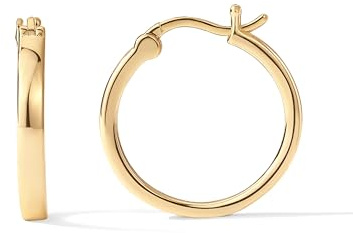 PAVOI 14K Yellow Gold Plated 925 Sterling Silver Post Lightweight Hoops | 20mm | Yellow Gold Hoop Earrings for Women