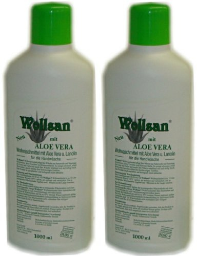 Wollsan - Detersivo per lana con aloe vera e lanolina (2 x 1.000 ml)