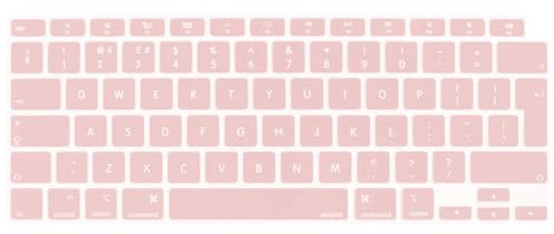 MOSISO Keyboard Cover Only Compatible with MacBook Air 13 inch 2022 2021 2020 M1 A2337 A2179 Retina Display with Touch ID Backlit Magic Keyboard, Waterproof Protective Silicone Skin, Rose Quartz