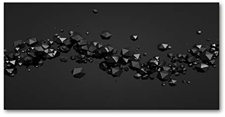 Tulup Glas-Bild Wandbild aus Glas - Wandkunst - Wandbild hinter gehärtetem Sicherheitsglas - Dekorative Wand für Küche & Wohnzimmer 120x60 - Kunst: modern & klassisch - 3D-Abstraktion - Schwarz