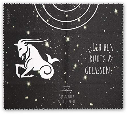 Brillenputztuch Sternzeichen STEINBOCK (22.12.-20.01.)- Mikrofasertuch zur Reinigung von Brille, Smartphone, Tablet, Display, Kamera