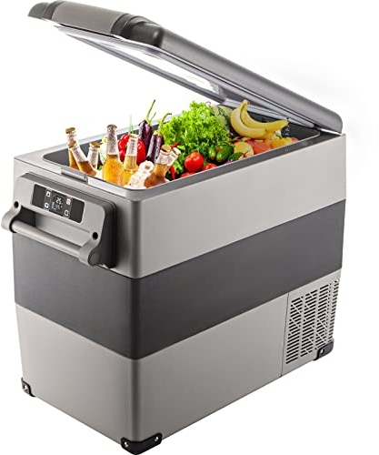 VEVOR Refrigerador para Coche 55 L Mini Caja del Congelador Caja Fresca Mini Frigorífico Nevera de Coche -20 a 10 Grados Centígrados para Camping Caravanas Picnics Festivales