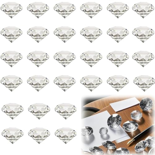 30PCS 20mm Diamante Sintetico, Artificiale Diamante Cristallo, Pietra Diamante Cristallo Fermacarte, per Decorazioni per Matrimoni, Decorazioni per Feste, Decorazioni per Vetrine