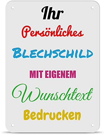 PR Print Royal Blech-Schild selbst gestalten - Metall-Poster mit Text bedrucken - verschiedene Hintergründe, Schild A5, Hochformat I Personalisiertes Geschenk
