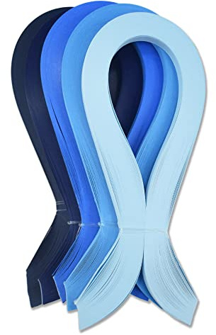 CrafTreat Strisce di Carta per Quilling Blu – 500 Pezzi, 5 mm x 30 cm – Per Decorare Biglietti, Sacchetti Regalo, Cornici e Album di Ritagli
