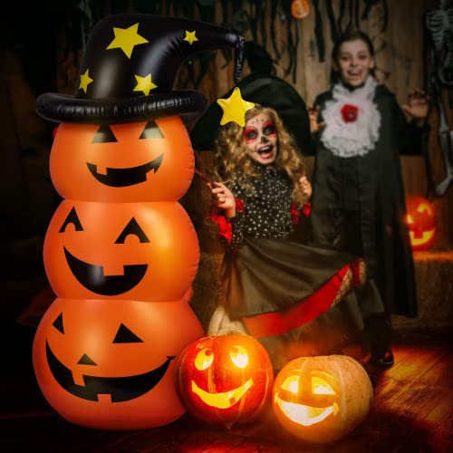 Halloween Decorazioni, 140CM Decorazioni Zucca Gonfiabili di Halloween, Pumpkin Decorazioni Halloween Esterno Giardino, Allestimento