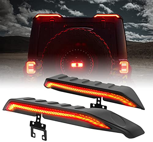 CKPEOR Feu de freinage LED à montage élevé pour Wrangler JK JKU 2007-2018 (pas pour JL JLU), feux arrière supplémentaires avec clignotants et feux de freinage, accessoires Wrangler