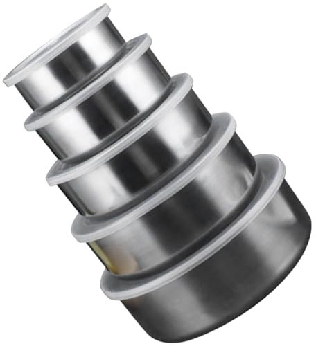 BESTonZON 1set Contenitori Alimentari Ermetici Inossidabile Con Coperchio Per Insalate Zuppe e Piatti Da Asporto Adatti Per Cucina e Ristoranti