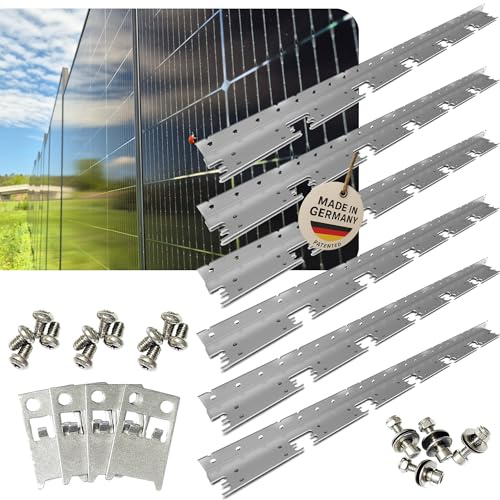 BRIGX PV-Set DIY – PV Halterung für Zaun – Photovoltaik Modulhalter für Doppelstabmatten – Balkonkraftwerk Halterung – Made in Germany