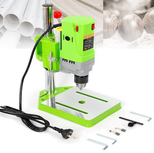ZbOLi Soporte de Taladro de Banco eléctrico, Banco de Trabajo de Taladro portátil de 340 W, portabrocas de 1-10 mm, Mini Perforadora de Banco eléctrica, fabricación de Joyas, carpintería