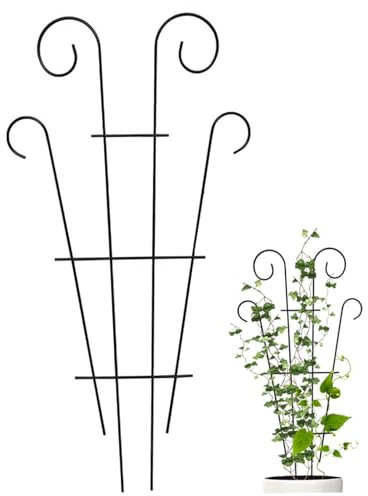 Trellis for Climbing Plants Outdoor 16 Tall Indoor Plant Trellis Metal Garden Obelisk Ladder-shape Plant Support for Garden Vegetables Flowers