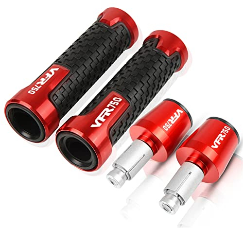 LFSKIUDS Für Hon&da VFR 750 VFR750 VFR750F VFR750R 1991-1997 Motorrad Anti-Skid Lenkerende Lenkergriffe Gummigriffenden Stecker 7/8 '' 22mm Mit A Griffzubehör (Farbe : Rot)