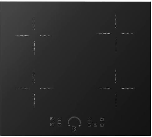 JOBU HOME Built in 60cm Induction Hob with 4 Burners, 2800w output & UK Plug - Touch Control Panel and Timer - 4 Cooking Rings Cooker Model IF7002S (4 Ring Hob)