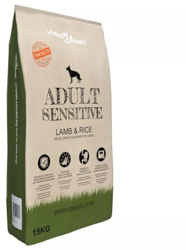 JUDYY Premium-Trockenhundefutter Adult Sensitive Lamb & Rice 15 kg, Hundefutter Trocken, Dog Food, Hundefutter Aufbewahrung