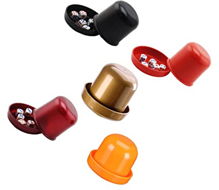 TOYANDONA Verdickter Würfelbecher Mit Deckel Bruchsichere Anti Cheating Würfelbox 5 Farbige Würfel Satz Für Bar Und Ktv Spielspaß