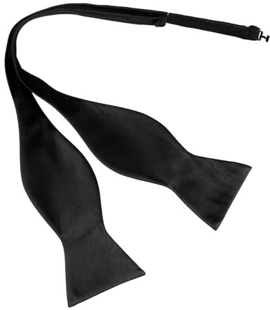MAIANY Verstellbare Selbstbinder-Fliege aus Satin für Herren - Formell für Partys und festliche Anlässe (Schwarz)