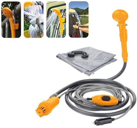 Générique Kit Douche Portable Mobile Pompe à Eau 12V Douchette Camping et Randonée Caravane Bateau