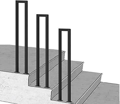 Black Metal Stair Railing Handrail Picket, Transitional Handrail for Exterior Step, Outdoor Steps Stair Handrails for Concrete Wooden Steps, Garden Terrace Decking Ground (Size : 65cm(2.1ft))