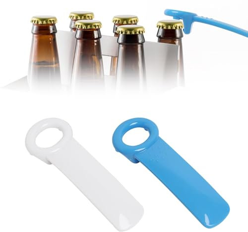 Jarkey Original Easy Jar Key Opener, 2PCS Can Lid Openers for Arthritis Hands Can Opener Arthritis Bottle Beer Open Tool Easy Jar Keys Grippers for Elderly Children Women (Blue + White)