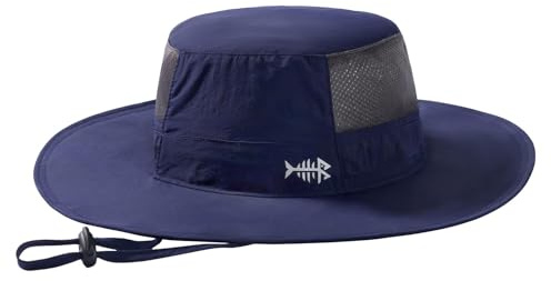 Bassdash UPF 50+ herr vattentät fiskehatt unisex bred brätte utomhus fiske vandring camping djungelhatt klassisk FH15, Mörkblå, L