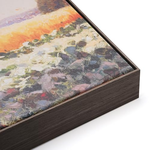 Akfado Floating Frame for 24x36 Stretched Canvas with 1.5 Deep, DIY Floater Oil Painting Frames for Flower Floral Pop Fun Art Prints, Memorial Gift for Birthday, No Glass & Back (Dark Brown)