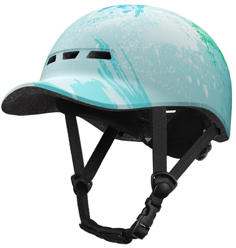 Shinmax Casque Velo Homme Femme Adultes Urbain Casque Vélo avec Visière Léger Casque Velo Route Cyclisme Skate Roller Trottinette Protection de la Sécurité Casque VTT Réglable 57-62 cm